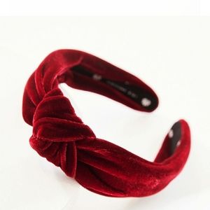 Lele Sadoughi Maroon Velvet Headband
